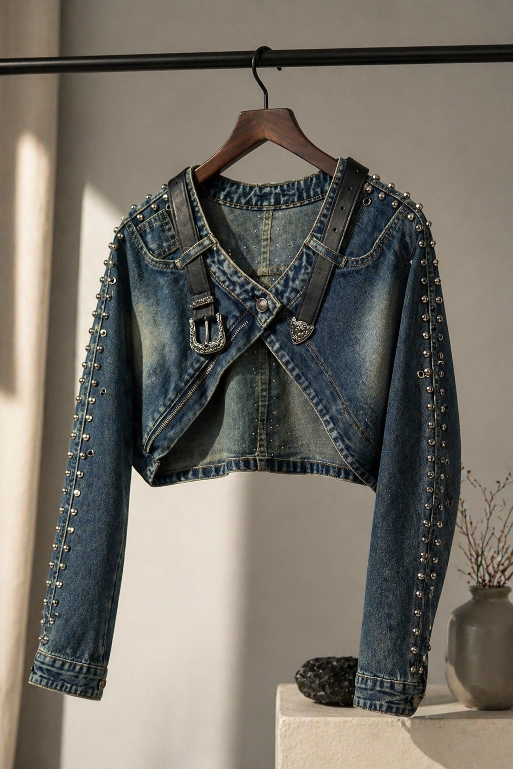 Nabila Deconstruct Studded Patchwork Jacket