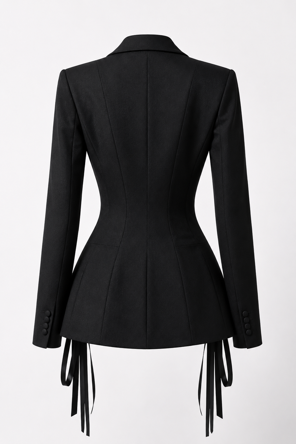 Dorra Sleek black tailored blazer with lacing