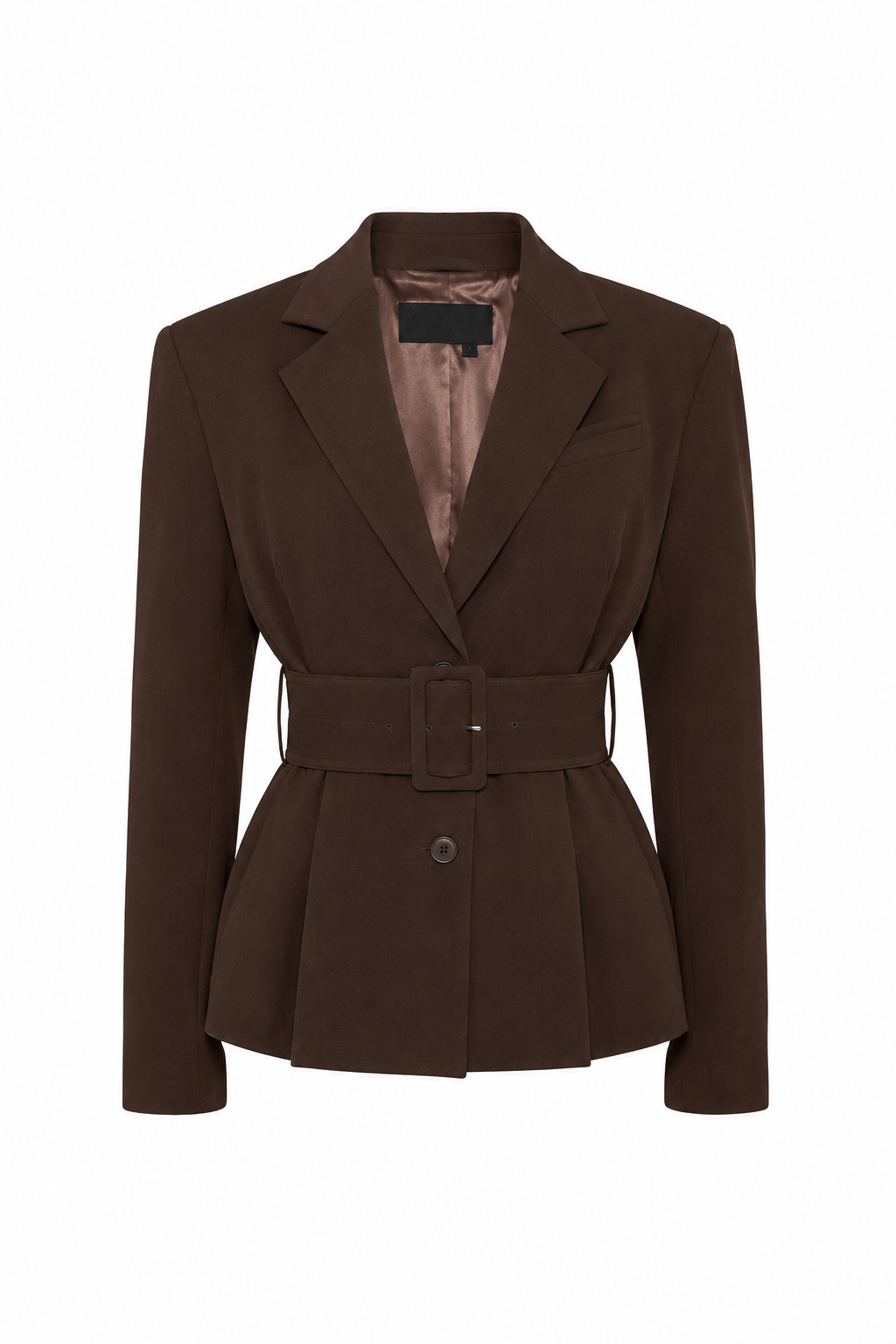 Ahlem Tailored brown blazer with belt
