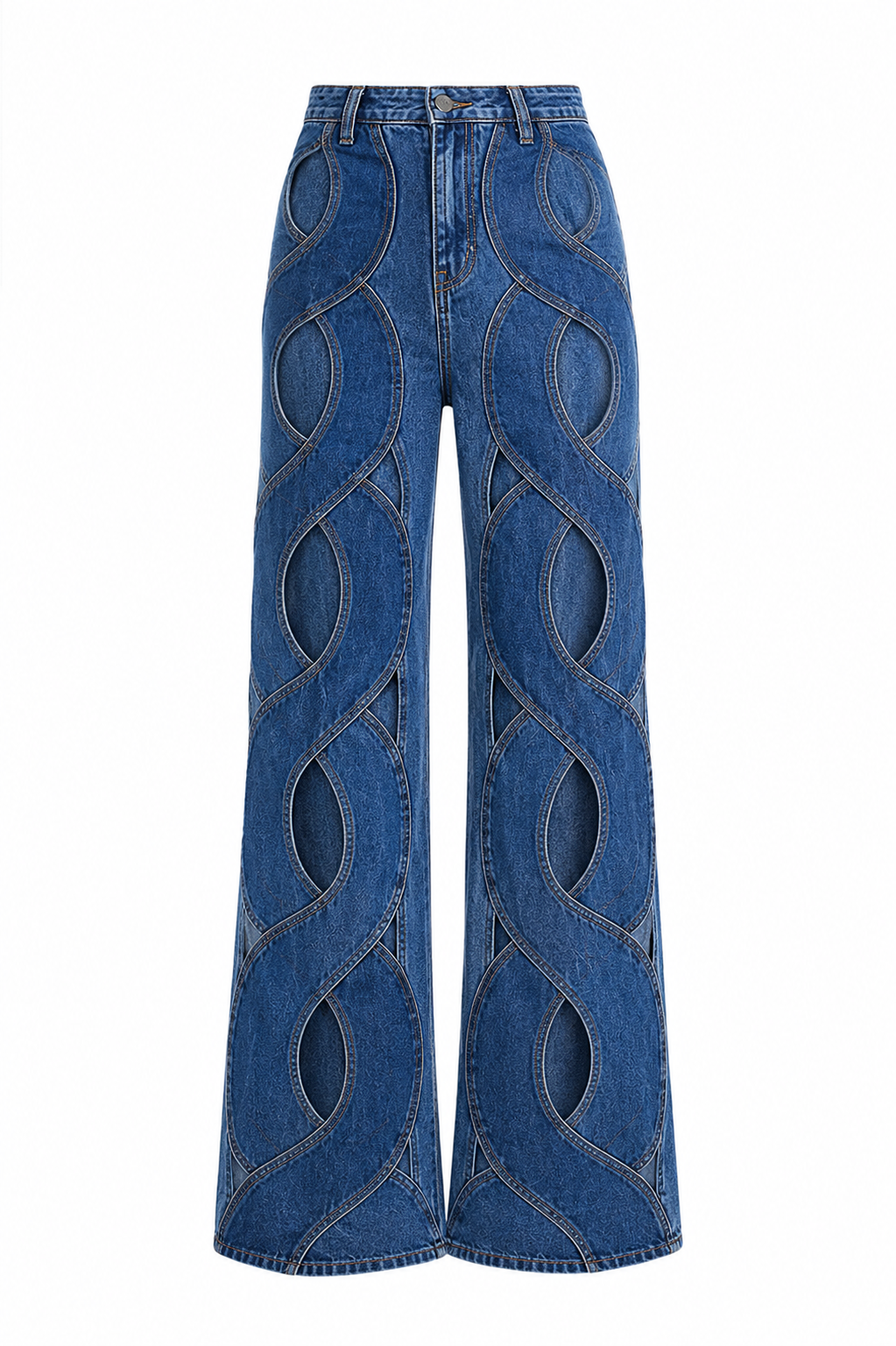 Jamila Modern high-waisted jeans with cutouts