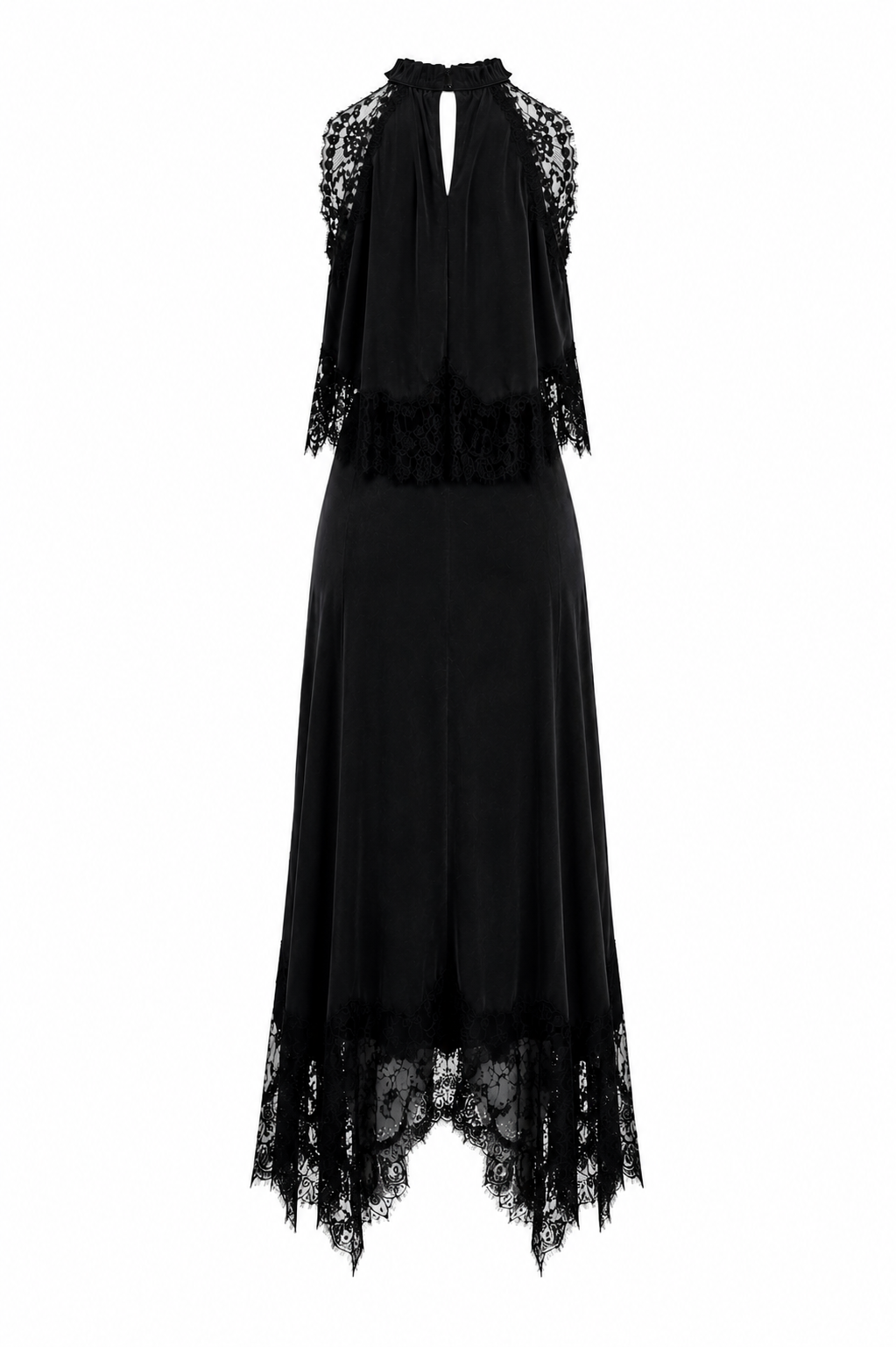 Fatima Sleeveless Lace Skirt Set In Black