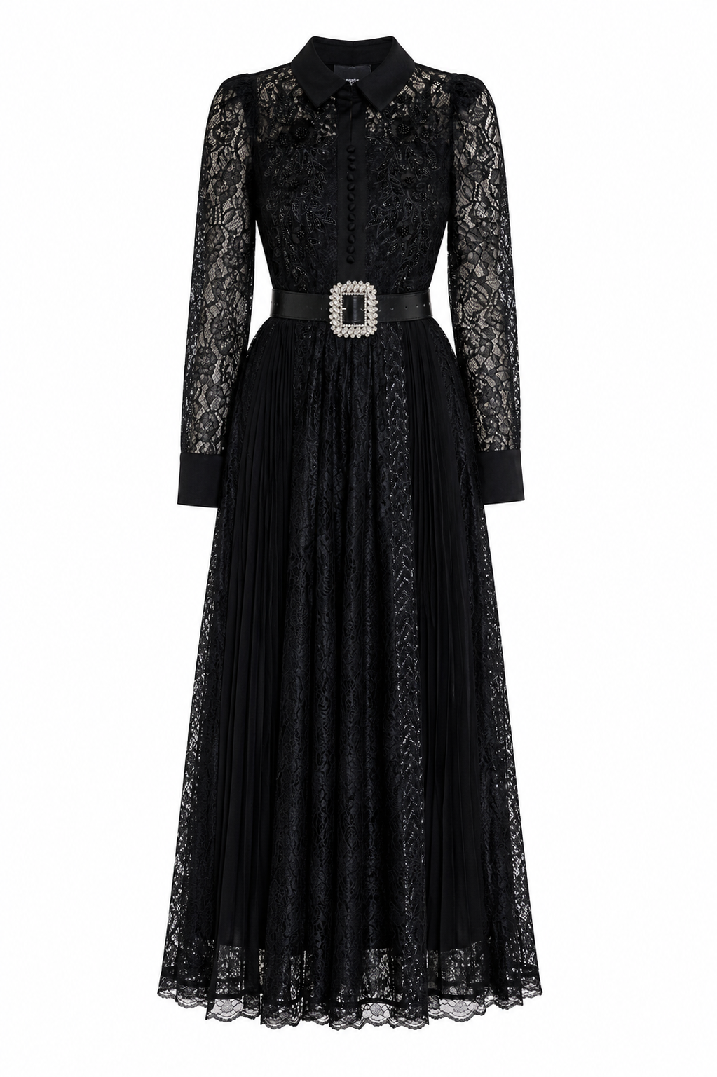 Oyla Elegant black lace maxi dress