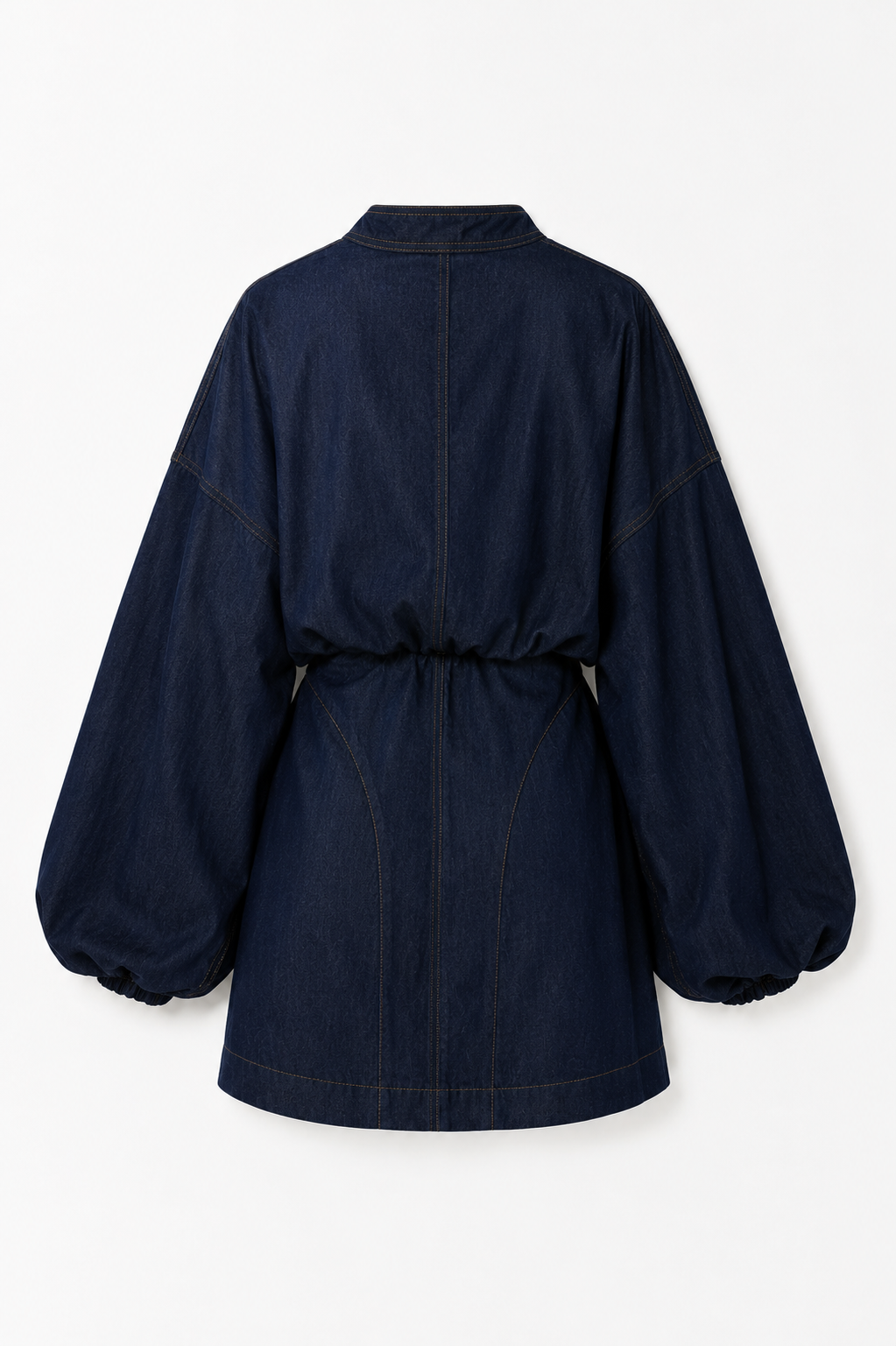 Mira Indigo denim mini dress flatlay
