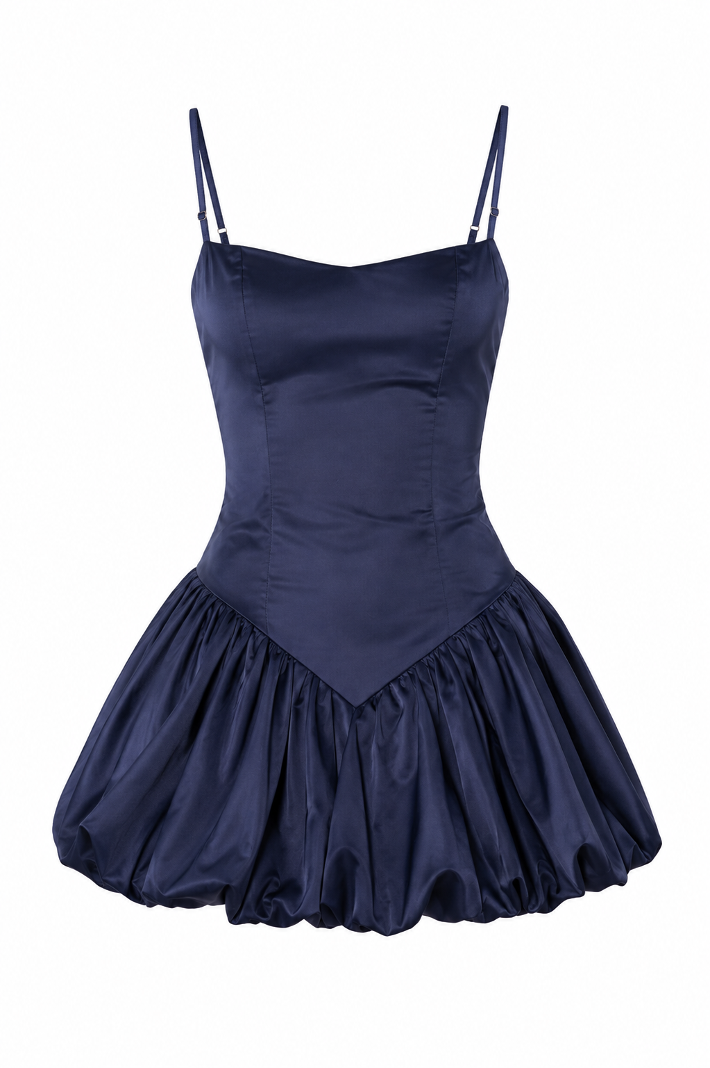 Olga Navy satin mini dress with gathered skirt