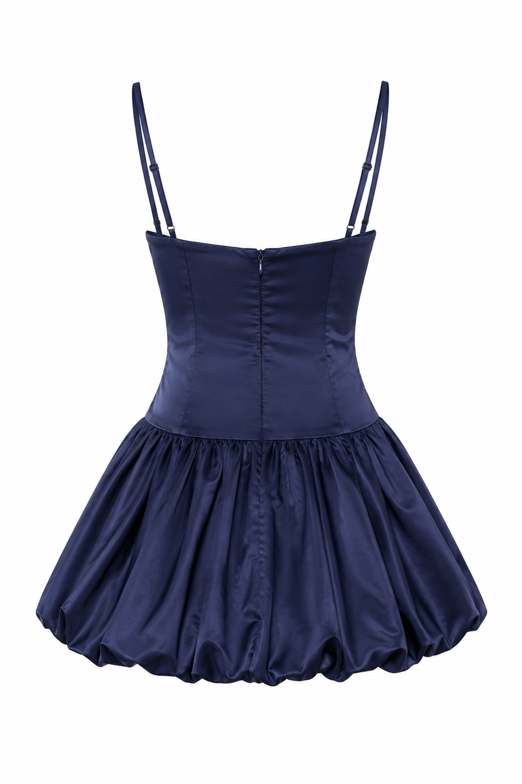 Olga Navy satin mini dress with gathered skirt