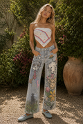 Mira Graffiti art on denim jeans