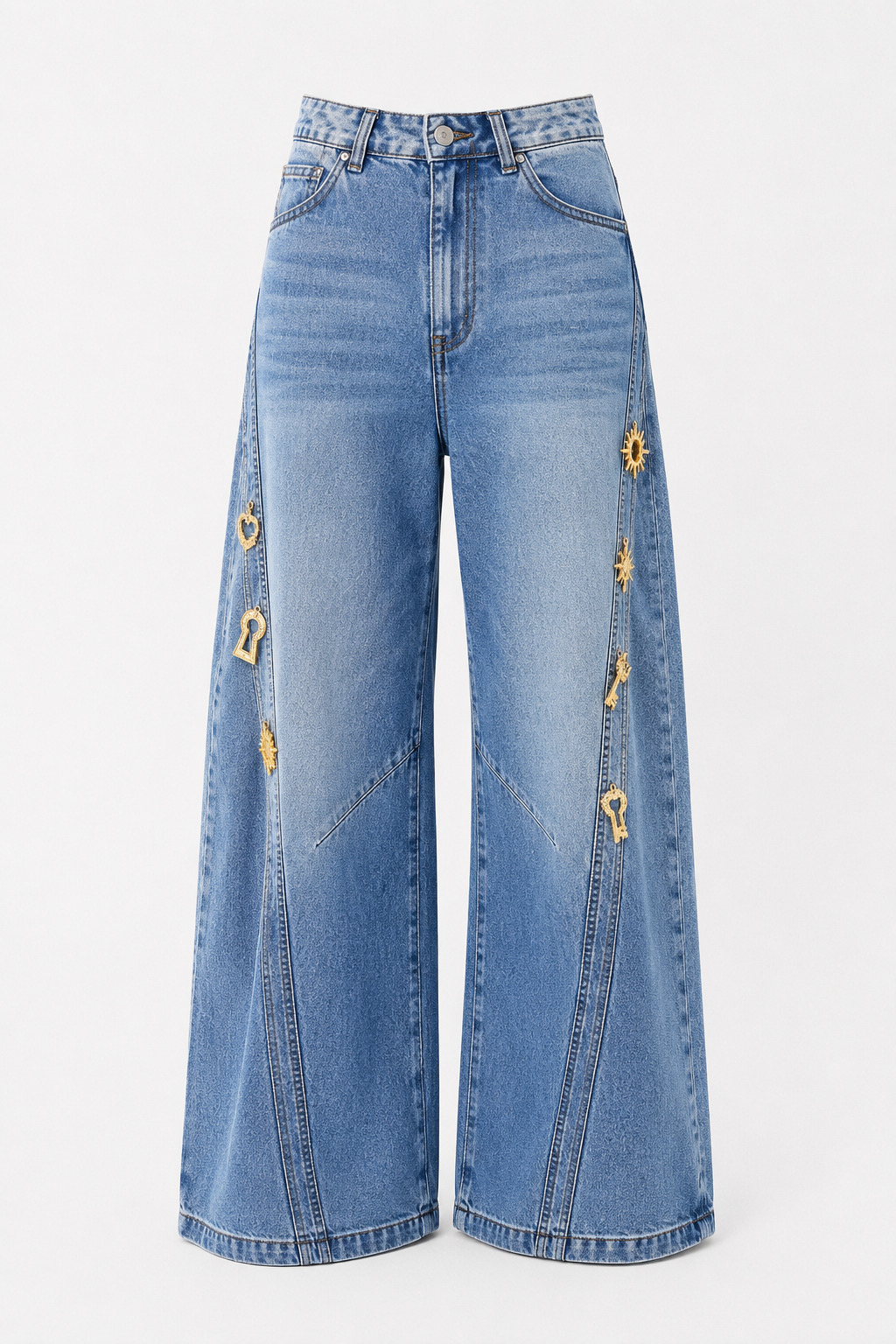 Dorra Embellished wide-leg denim jeans