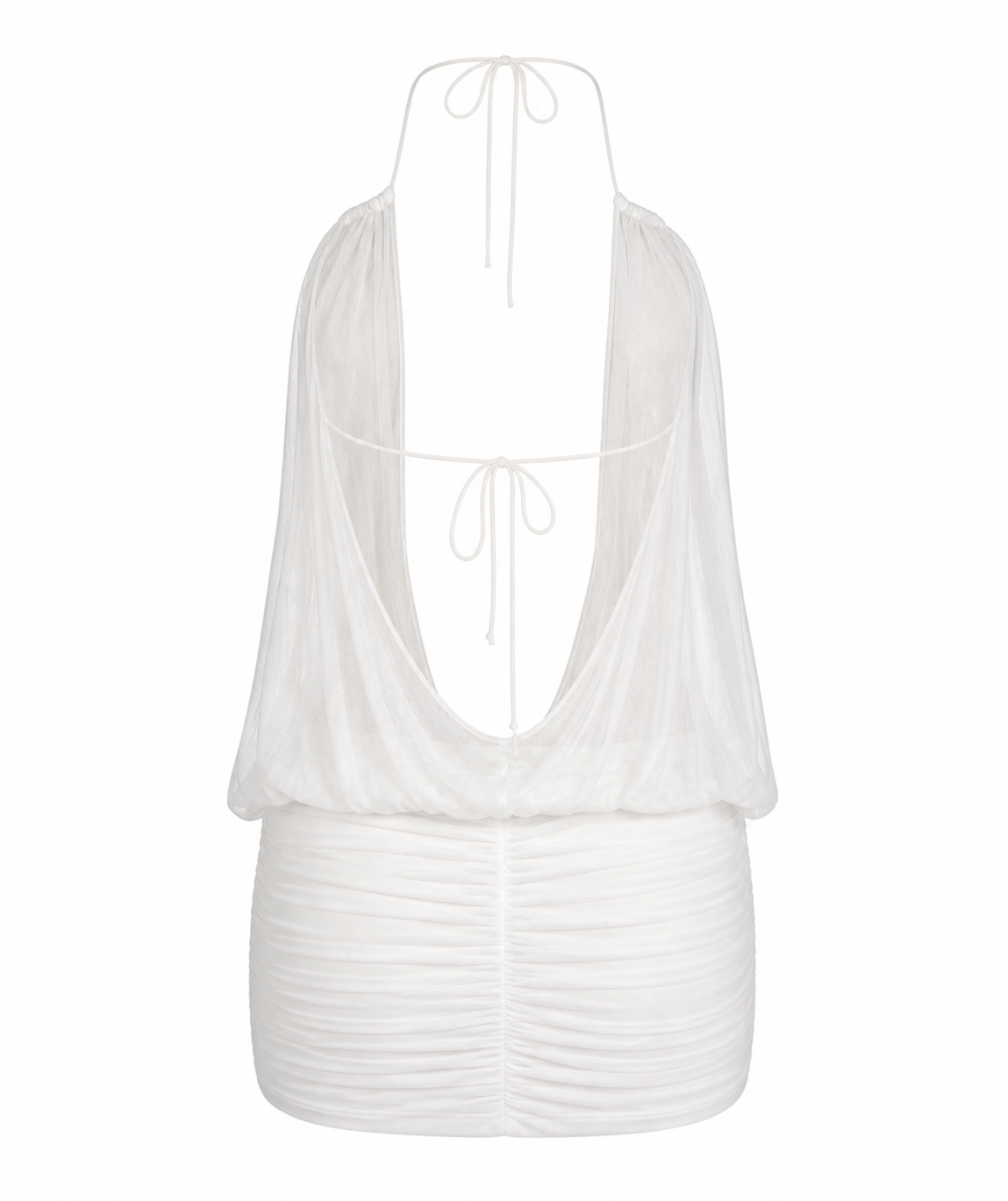 Olga Elegant white halter dress