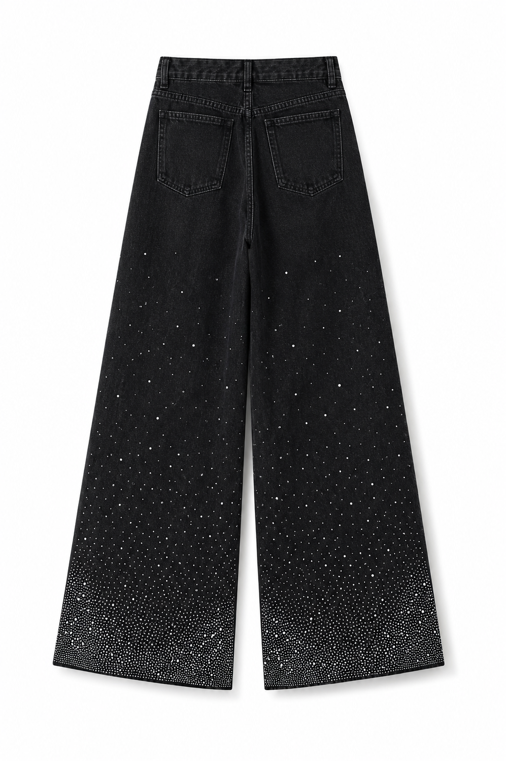 Amirah Embellished black wide leg jeans