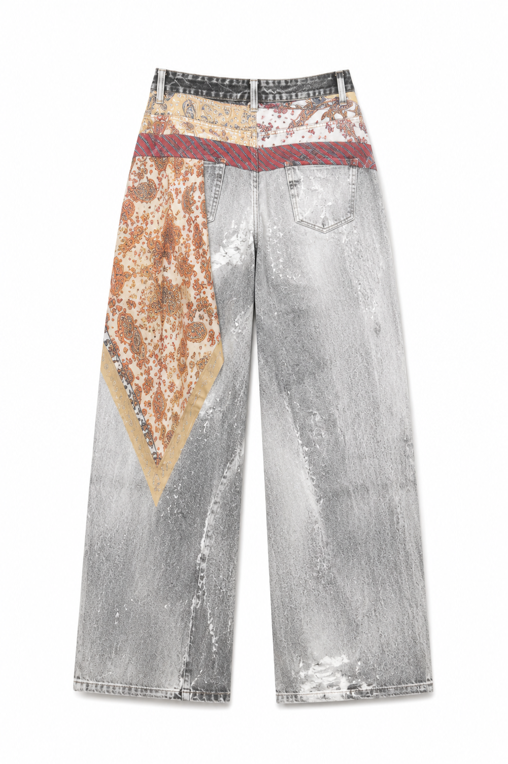 Olfa Artisan tie-patchwork denim jeans