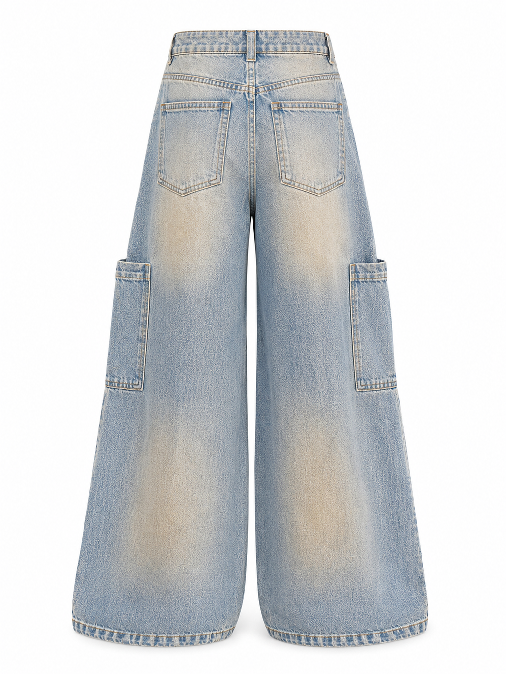 Bleached Print Baggy Jeans