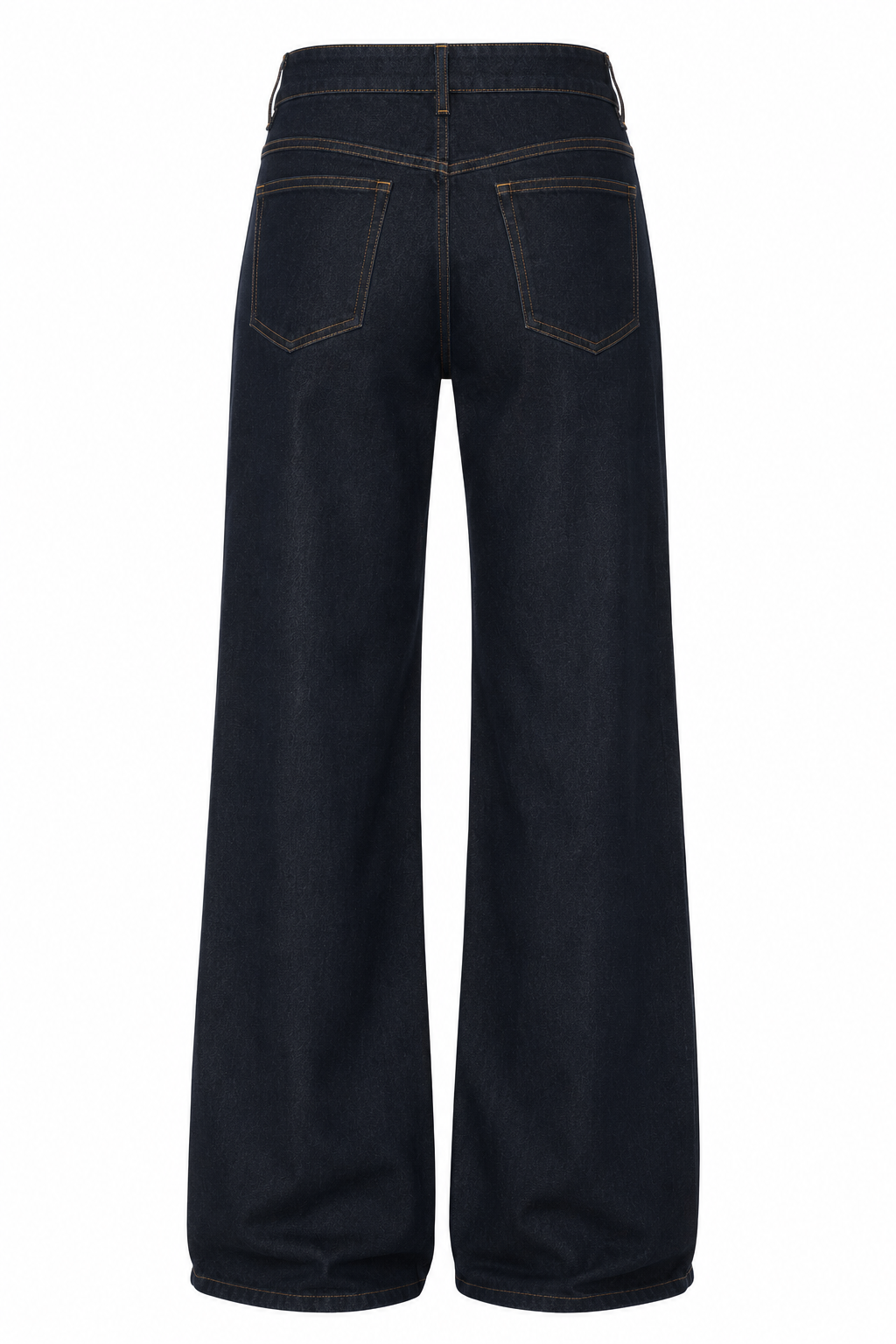 Hiba Wide-leg indigo jeans on white backdrop