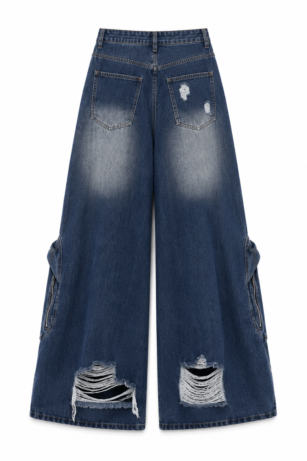 Suki Edgy distressed wide-leg denim jeans