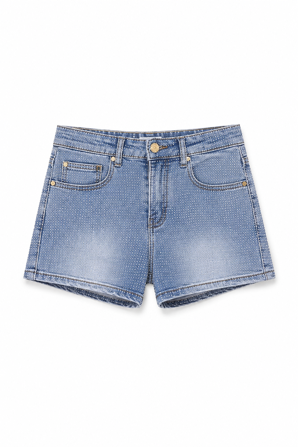 Olga Blue denim shorts with dotted details
