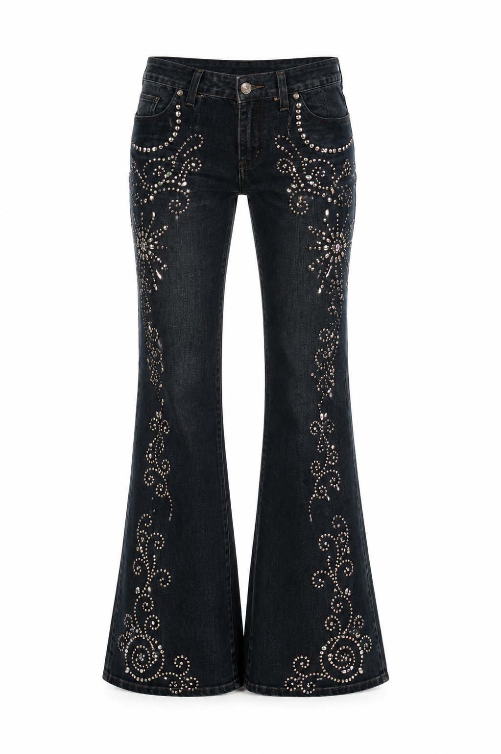 Dorra Embellished flared black denim jeans