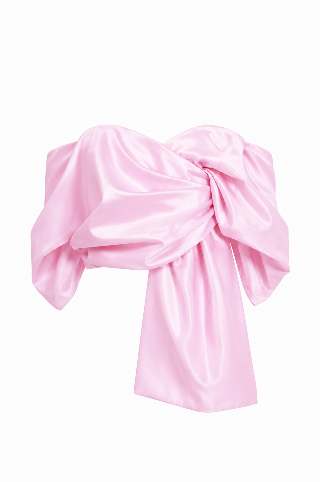 Dorra Pastel pink satin off-shoulder top