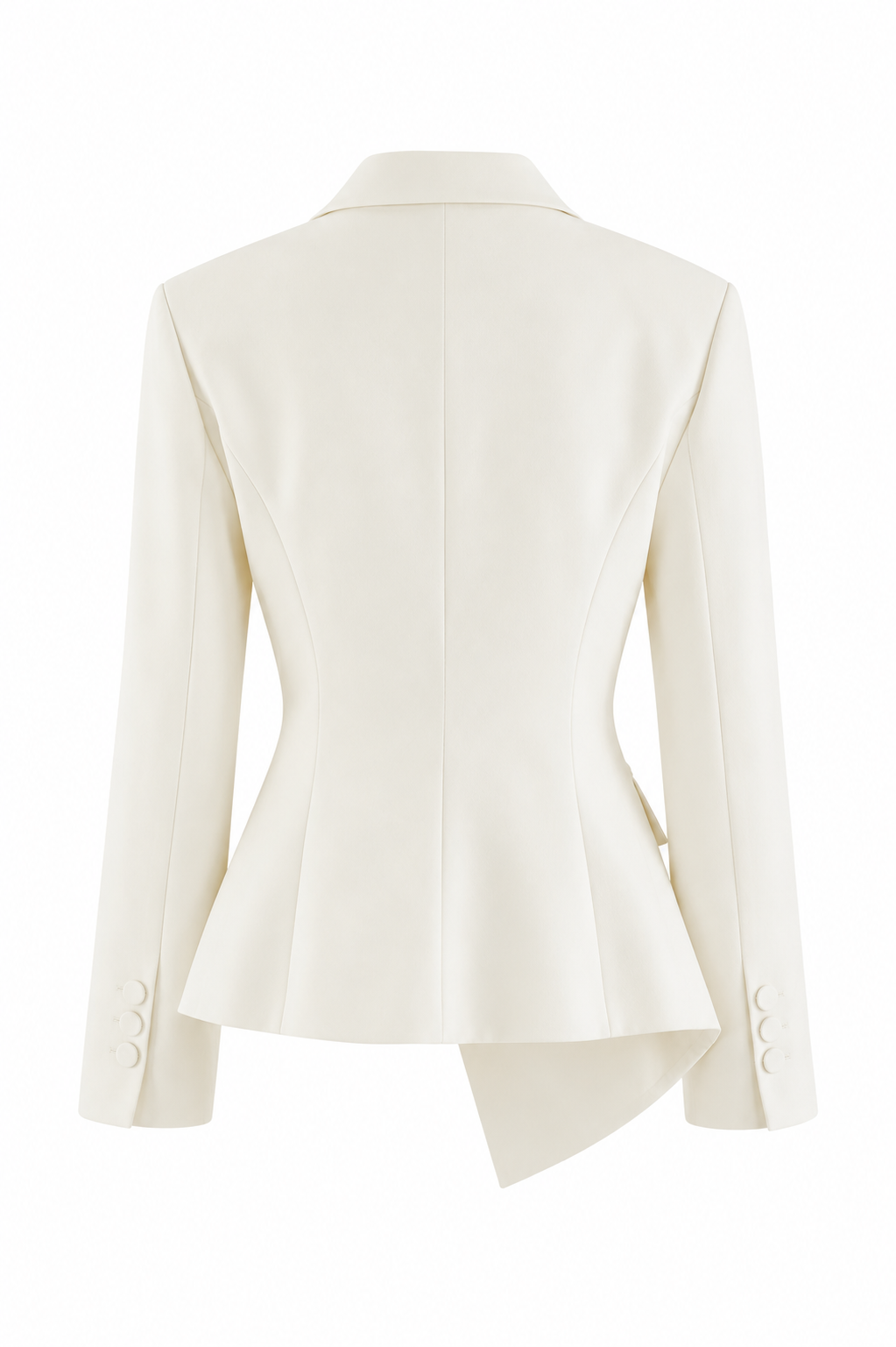 Faiza Asymmetric ivory blazer white