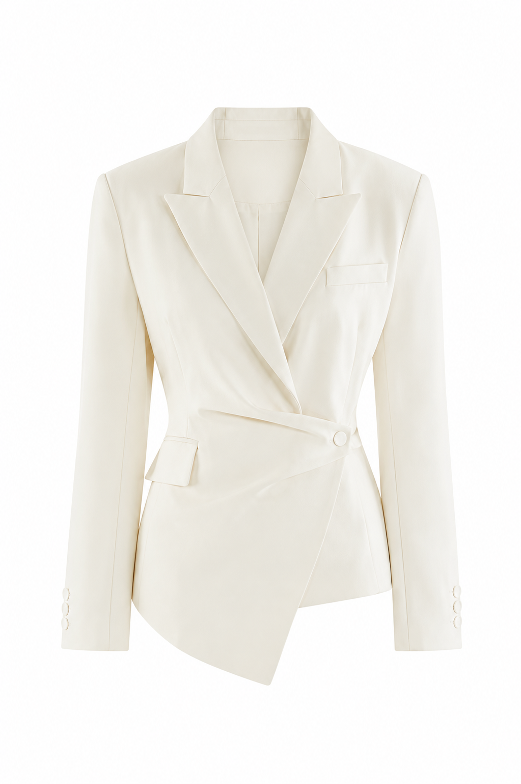 Faiza Asymmetric ivory blazer white