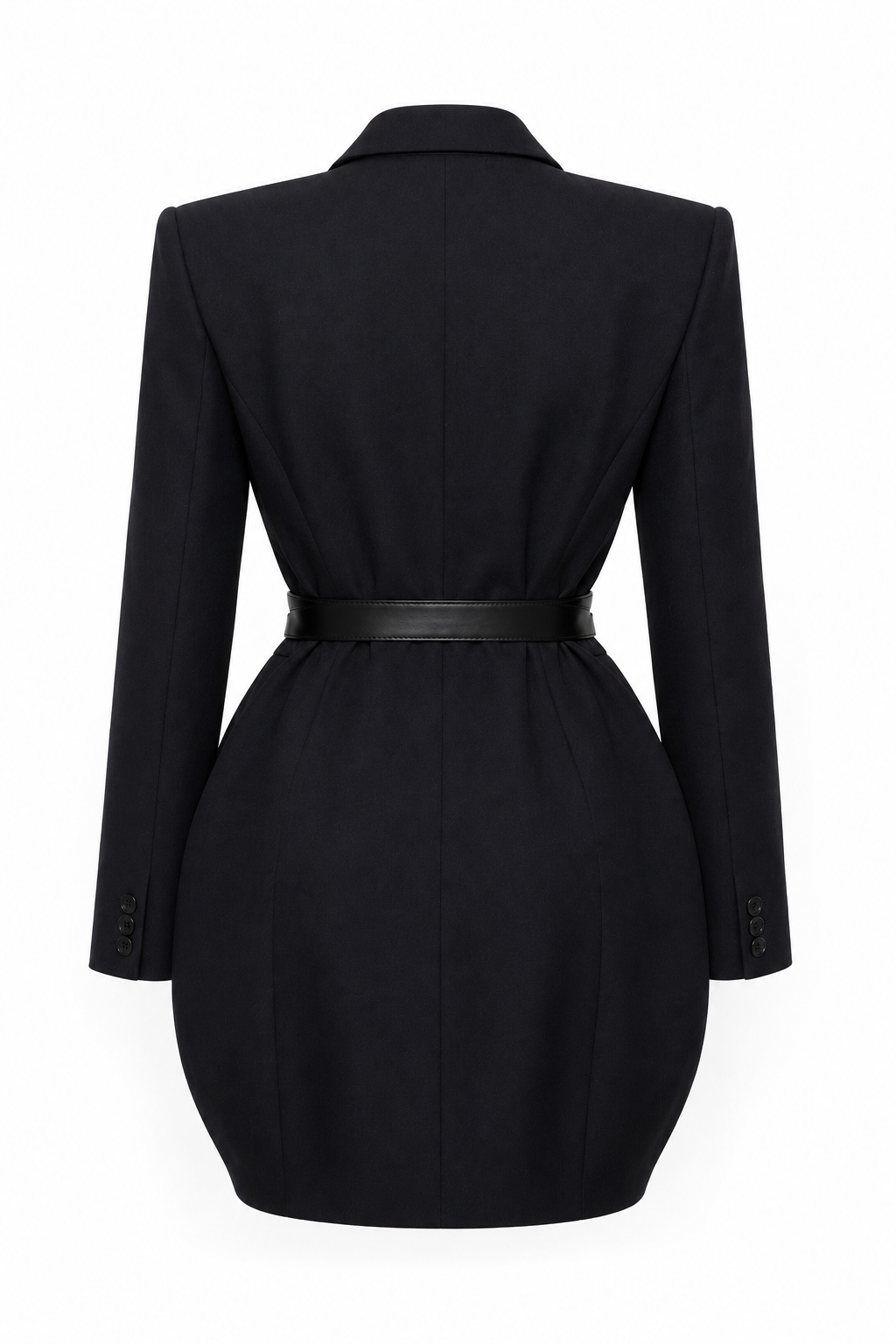 Samira Double-breasted navy women's blazer close-up