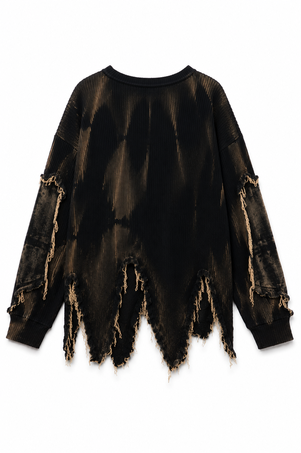 Suzi Distressed black oversized knit sweater