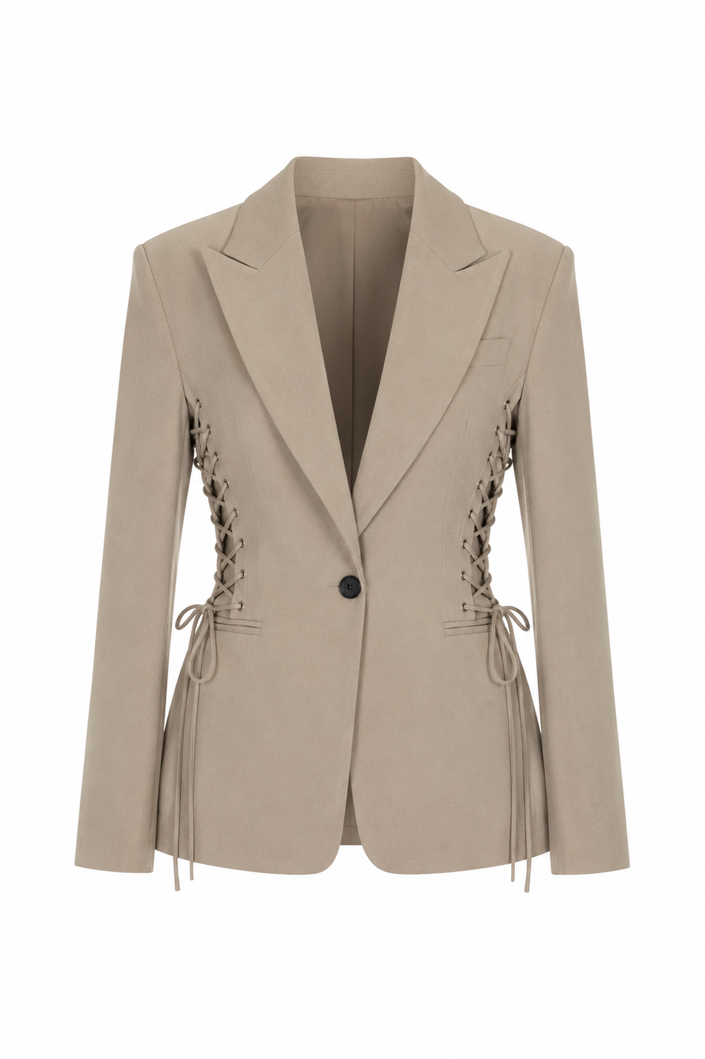 Souha Beige blazer with lace-up detailing