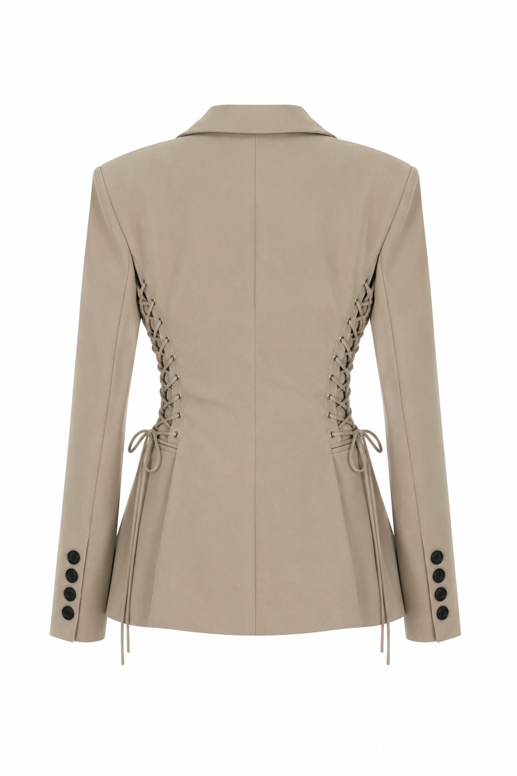 Souha Beige blazer with lace-up detailing