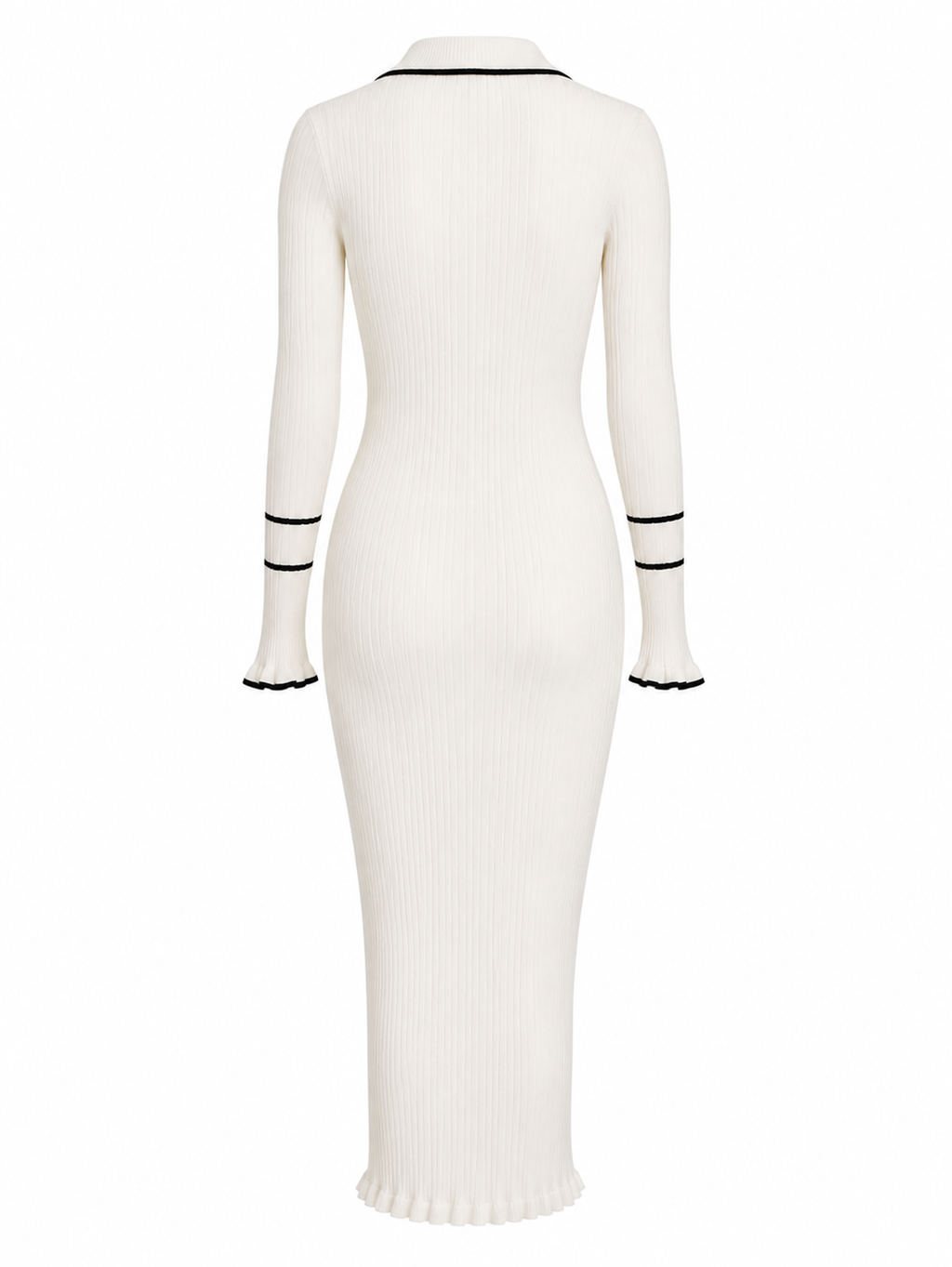 Nour Minimal cream knit dress on white
