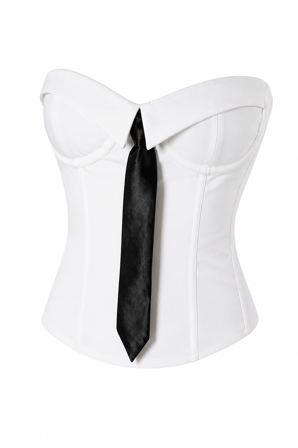Amal Strapless Corset Top with Black Tie