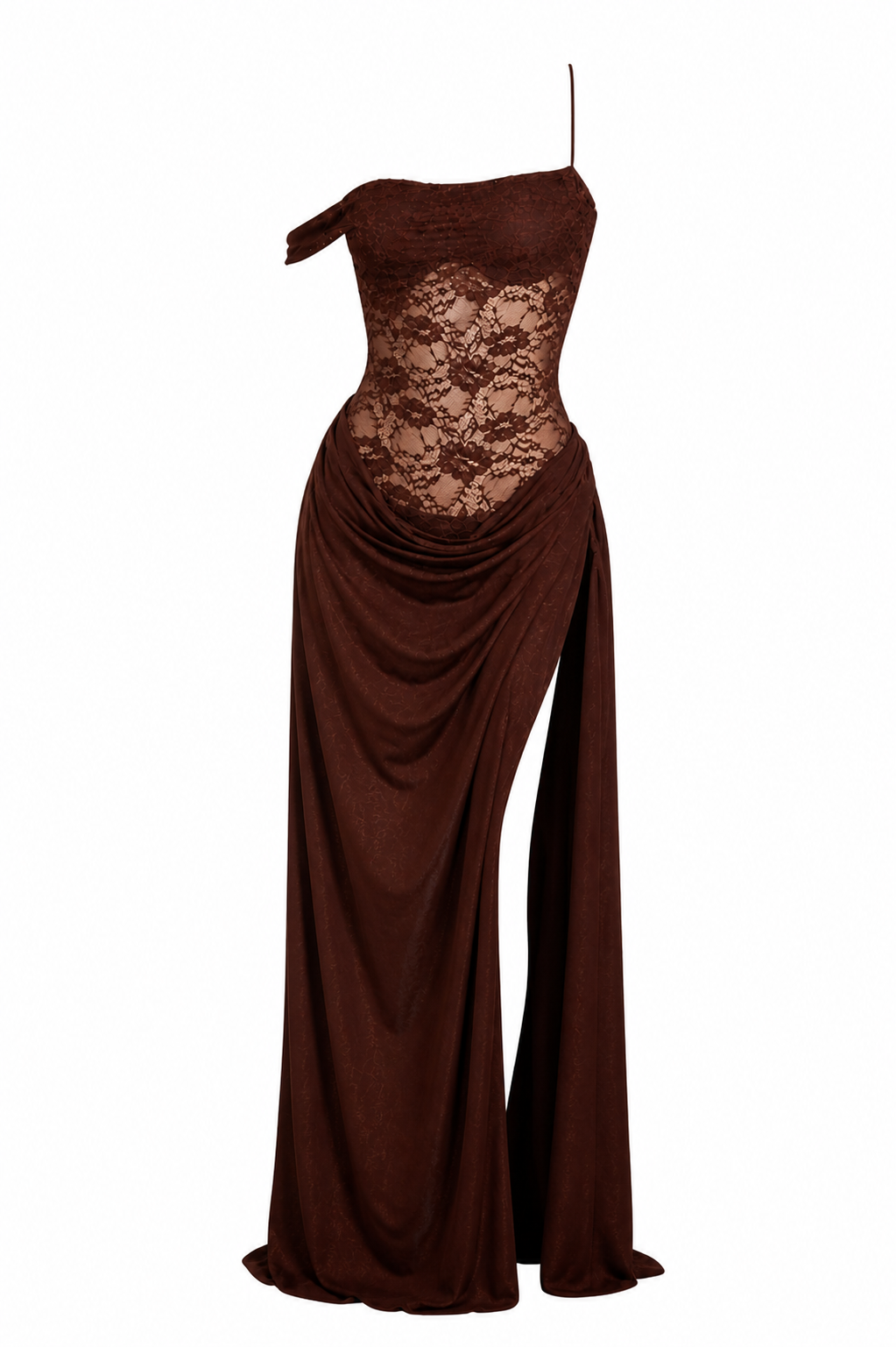 Rania Elegant lace and satin gown