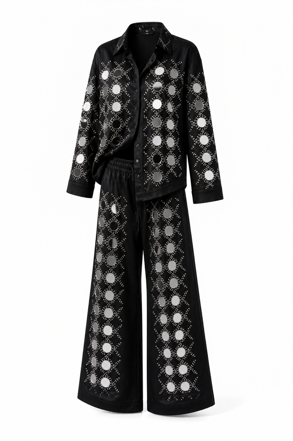 Black Mirror Embellished TwoPiece Set