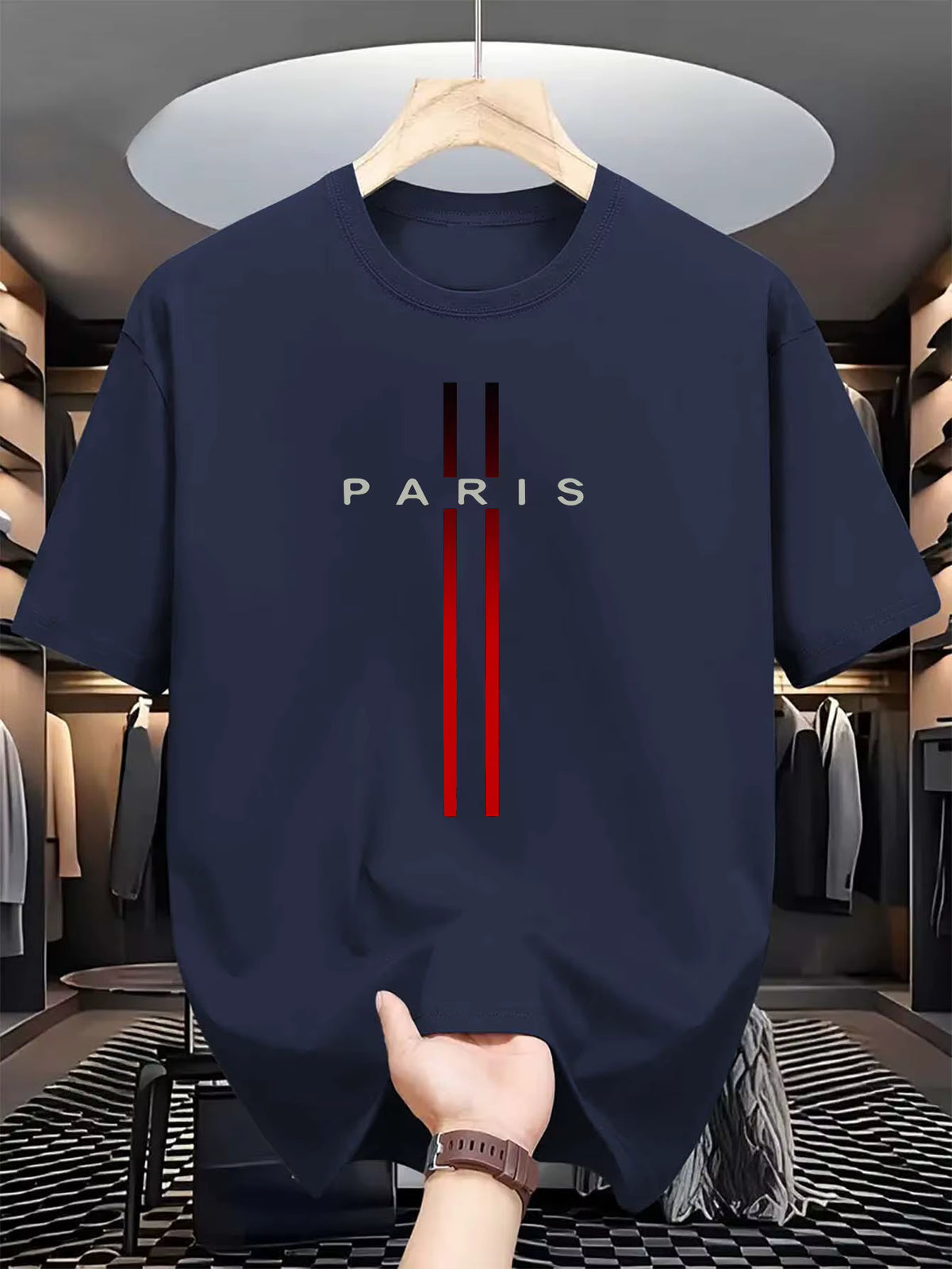 Casual Crew Neck Paris T-Shirt