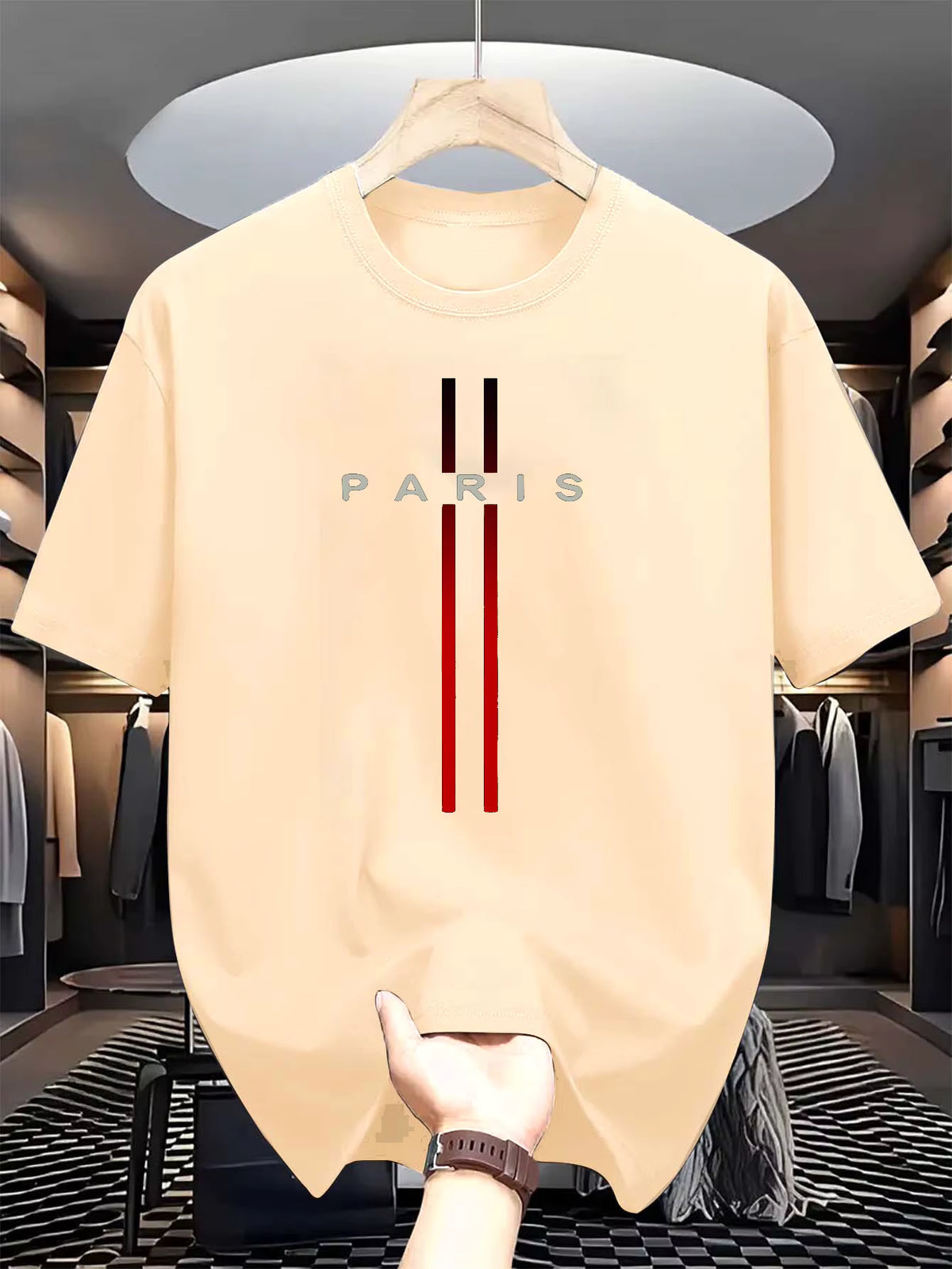 Casual Crew Neck Paris T-Shirt