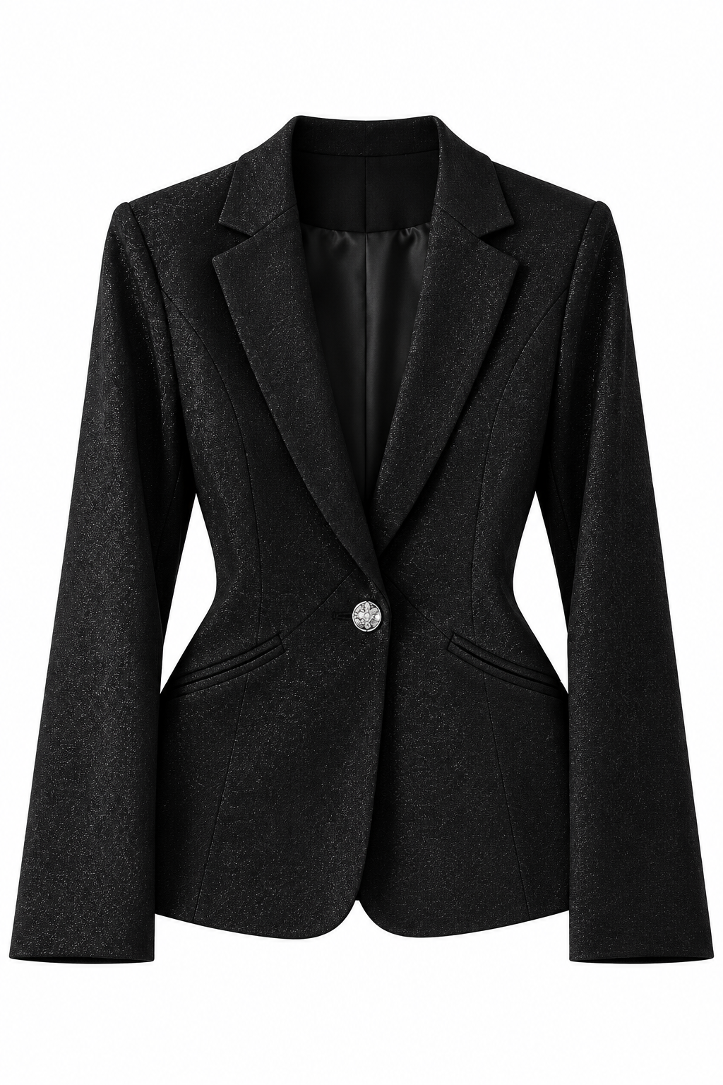 Elara Ice Blue Tailored Single Button Blazer